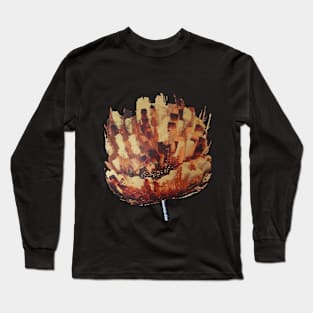 Gold, mustard and brown abstract carnation Long Sleeve T-Shirt